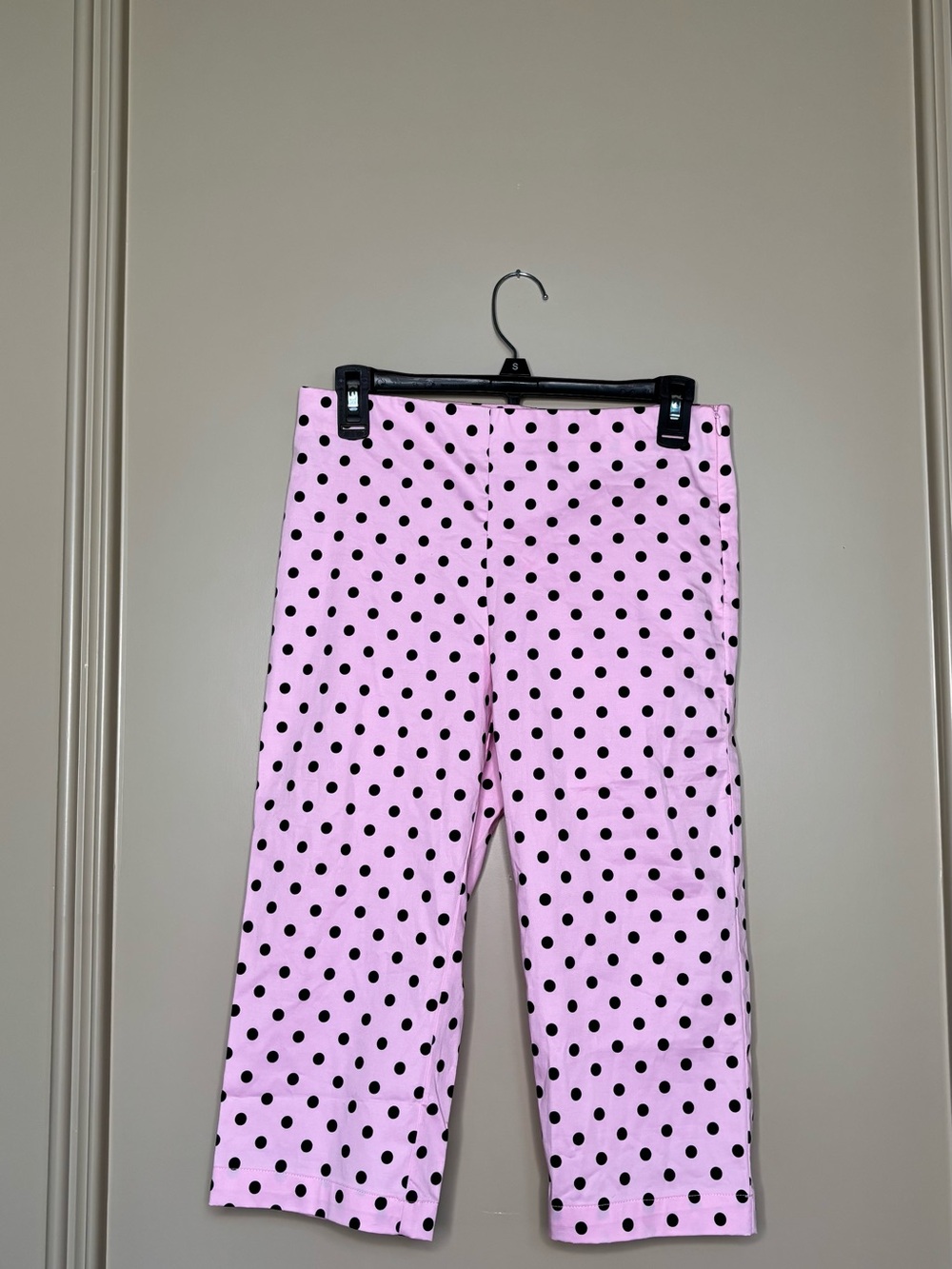 Zara Polka Dot Capri Pants in Light Pink